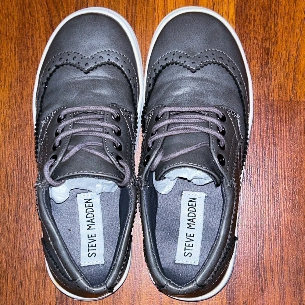 Steve Madden BGamma Youth Gray Leather Oxfords Size 1